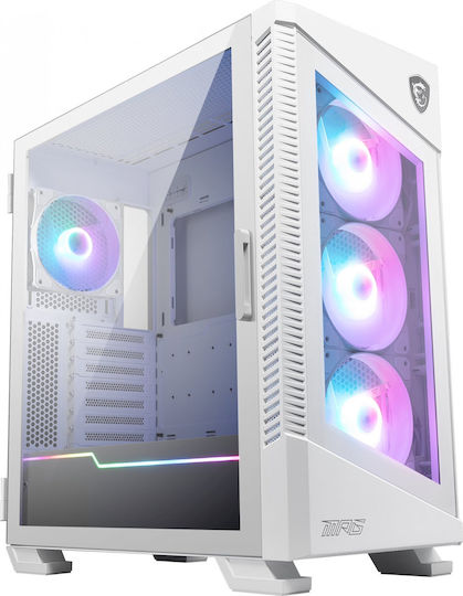 MSI MPG Velox 100R Gaming Middle Tower Carcasă Calculator cu Fereastră Laterală Alb