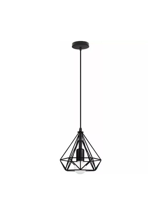Stimeno Nitorio 35 Pendul Negru Tip Rețea cu Soclu E27 20x20cm