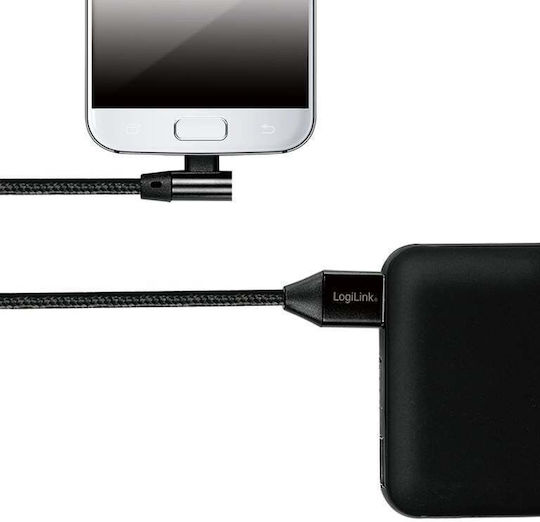 LogiLink 1m Angle (90°) / Braided USB 2.0 to micro USB Cable (CU0142)