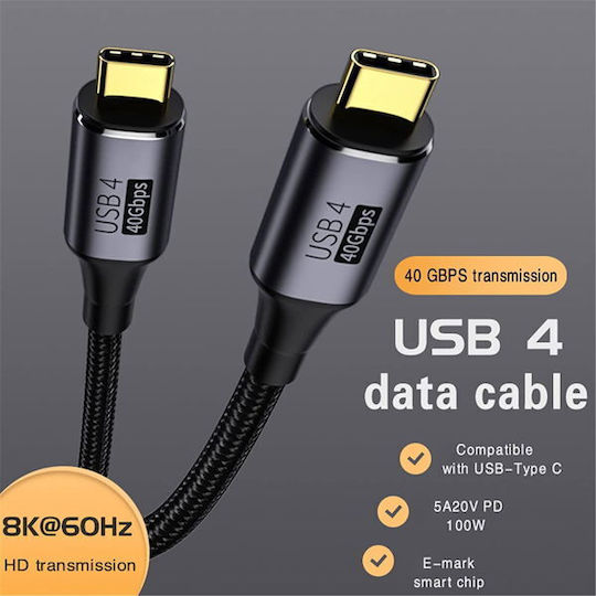 PremiumCord Premiumcord Video Kabel USB Typ-C Männlich - Thunderbolt 3 240W Schwarz 1,2m