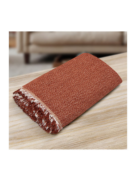 Lino Home Boxi Ριχτάρι Πολυθρόνας Chenille 180x180εκ. Κεραμιδί 3000004513