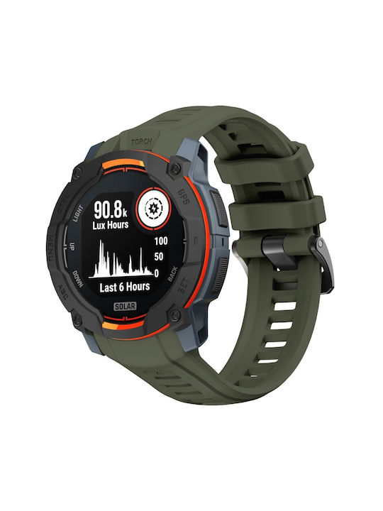 Garmin Instinct 3 Amoled Instinct 3 Solar 50mm Λουράκι Σιλικόνης Dark Green