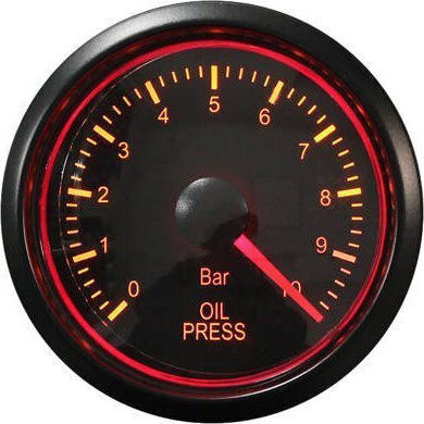 Auto Gauge Αναλογικό Όργανο Ρολόι και Πίεση Λαδιού Αυτοκινήτου 52mm