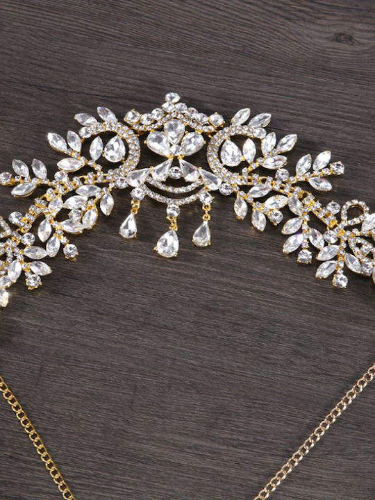 Bridal Accessories Headpiece Forehead Crystals Silver Gold or Rose Gold Bride Wedding Myrto