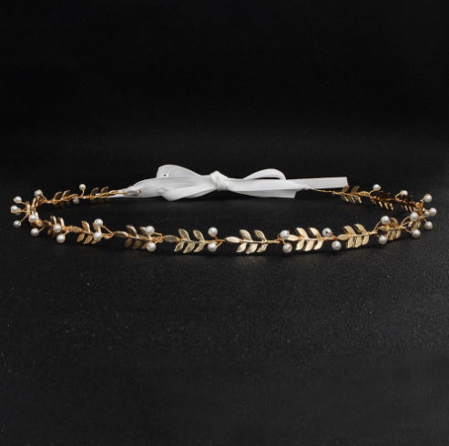 Bridal Hair Decoration Gold Greek Style Leaves Pearls Jemima