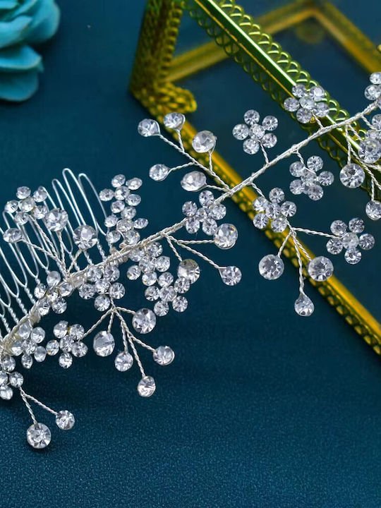 Rosario Nupfenschmuck Haarnadeln Kristalle Silber