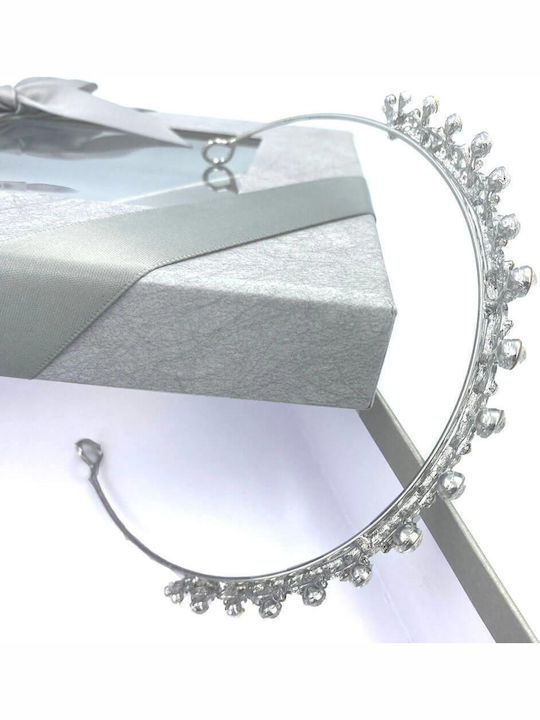 Silver-Plated Beautiful Vintage Design Bridal Wedding Tiara Shiny Crystals Heavenly
