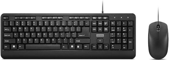 Lenovo 160 Combo Комплект клавиатура и мишка Английски US Черен