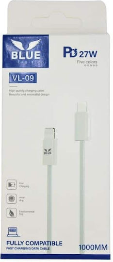 Blue Eagle Vl-09 Fast Charging Data Cable 27w Lightning Type C White
