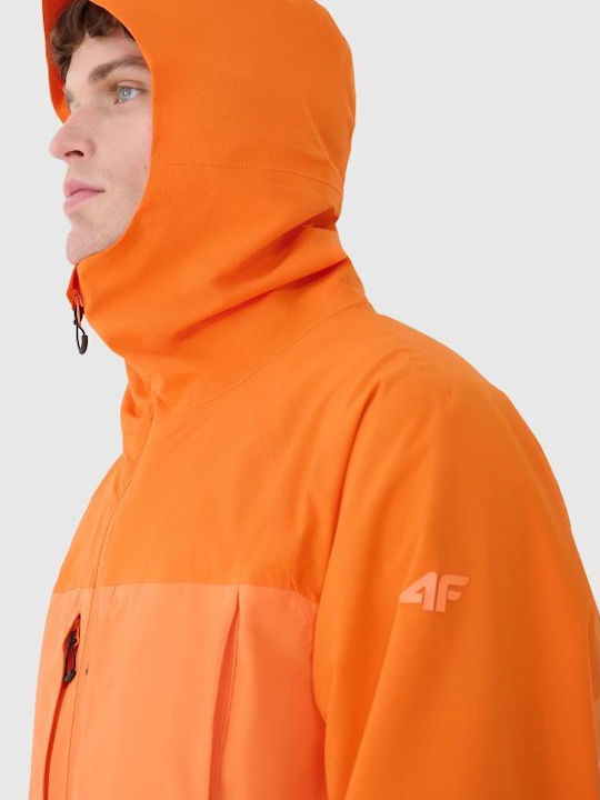 Trekking Winter Jacke Hardshell Wasserdicht und Winddicht Orange