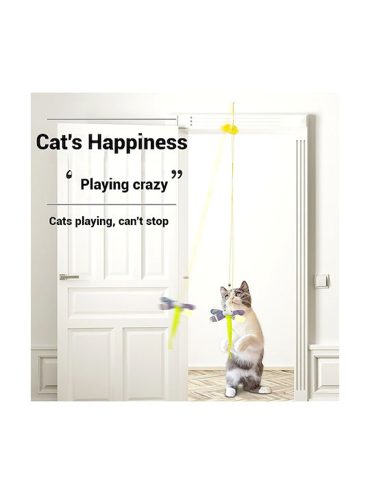 Cat Toy Suction Cup & Elastic Rope 1.8m – Interactive Hanging Bell & Fluffy Toy – Mouse