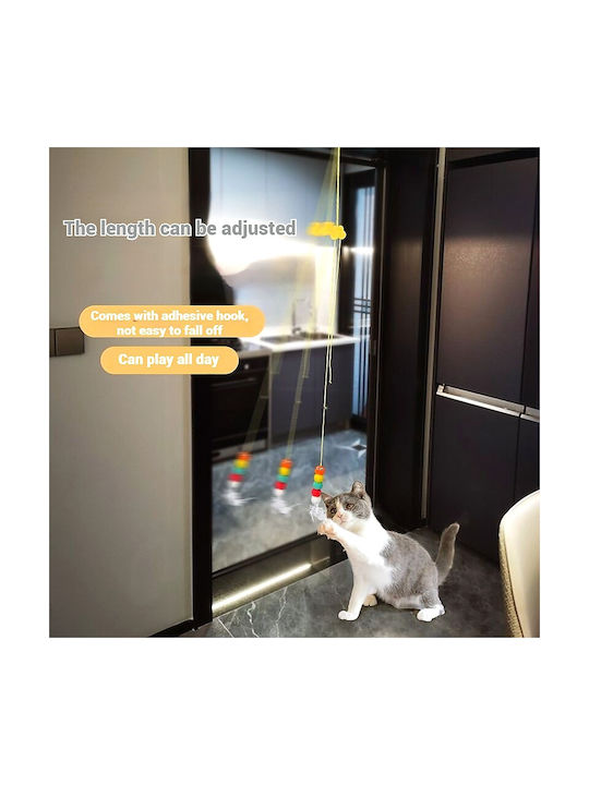 Cat Toy Suction Cup & Elastic Rope 1.8m – Interactive Hanging Bell & Fluffy Toy – Mouse