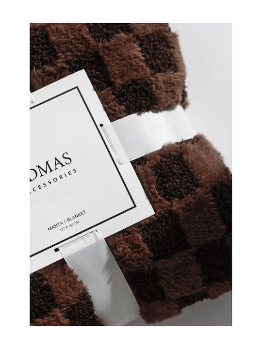 Admas Terry Rabbit Κουβέρτα Καναπέ 127x152εκ. Καφέ