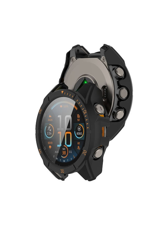 Пластмасов Калъф със Стъкло Black/Orange за Garmin Fenix 8 Solar (51mm)