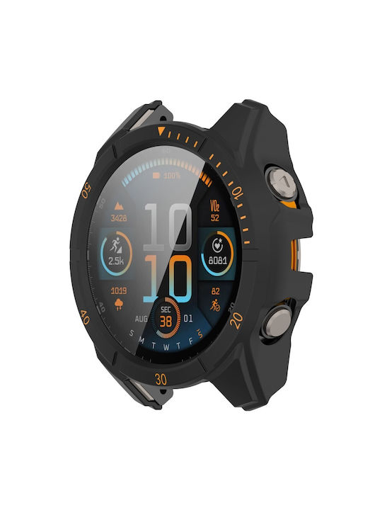 Пластмасов Калъф със Стъкло Black/Orange за Garmin Fenix 8 Solar (51mm)