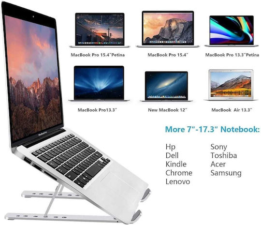 Uncle George Βάση Στήριξης για Laptop έως 16" Ασημί 01.05.03-0004