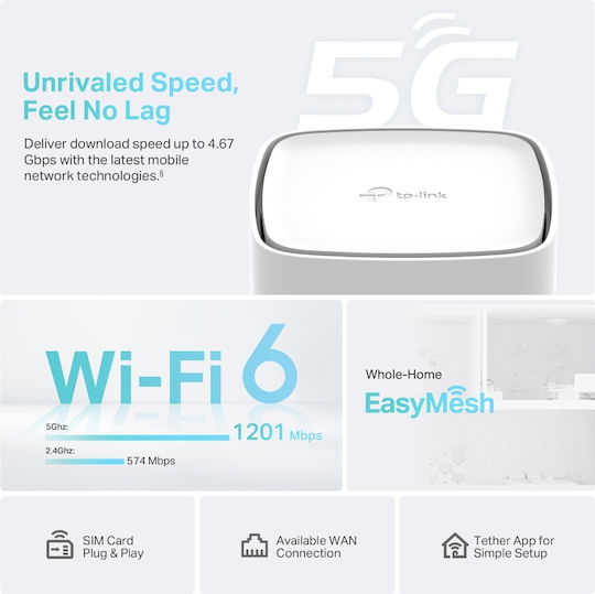 TP-LINK Archer NX200 v2.2 Ασύρματο 5G Router Wi‑Fi 6 με 2 Θύρες Gigabit