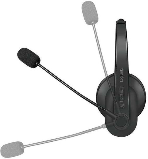 LogiLink BT0060 Drahtlos Auf dem Ohr Multimedia-Headsets mit Mikrofon und Verbindung Bluetooth in Schwarz Farbe