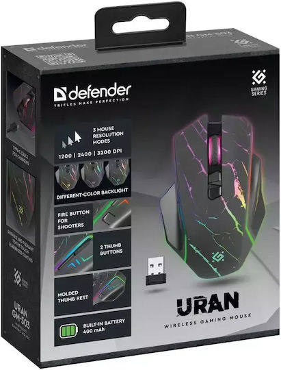 Defender GM-503 Ασύρματο RGB Gaming Ποντίκι 3200 DPI Μαύρο