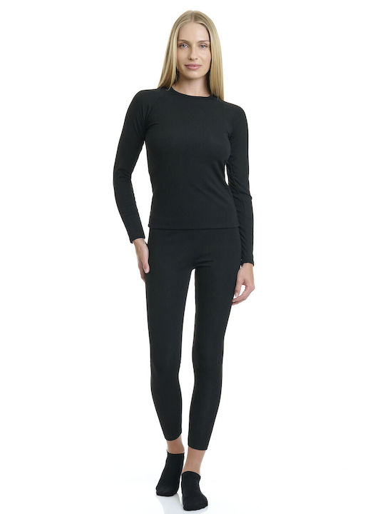 Walk Damen Thermo Hose Schwarz