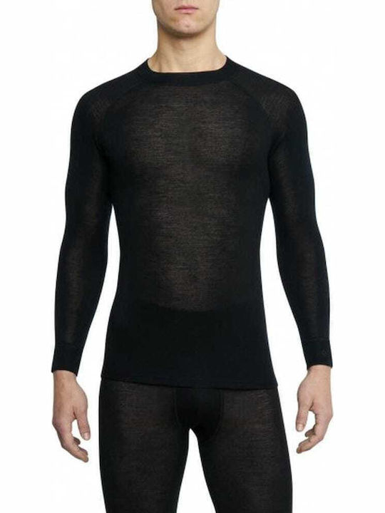 Thermowave Merino Warm Ανδρική Ισοθερμική Μακρυμάνικη Μπλούζα Μαύρη