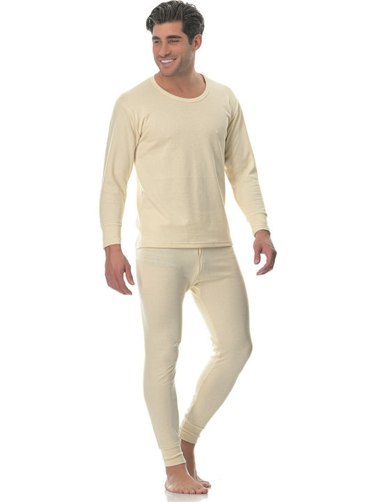 Lido Underwear Ανδρική Ισοθερμική Μακρυμάνικη Μπλούζα Μπεζ