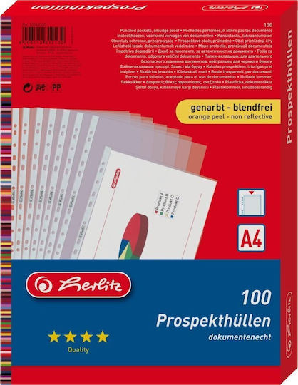 Herlitz Пластмасови Протектори за Документи A4 100бр