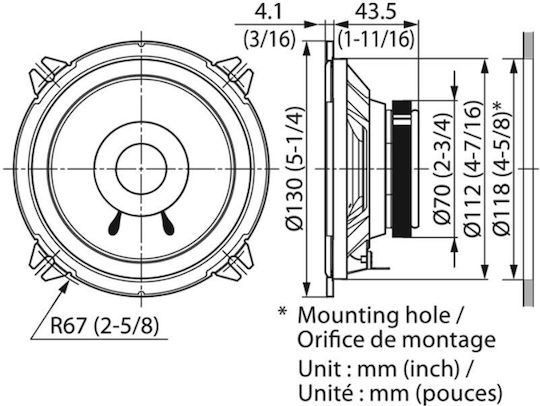 Kenwood KFC-S1356 Σετ Ηχεία Αυτοκινήτου 5.25" με 30W RMS (Dual Cone)