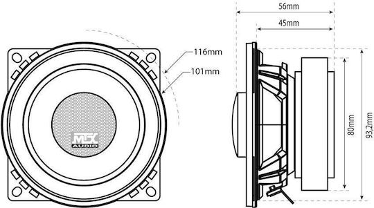 MTX Set Boxe Auto 4" cu 60W RMS (2 căi)