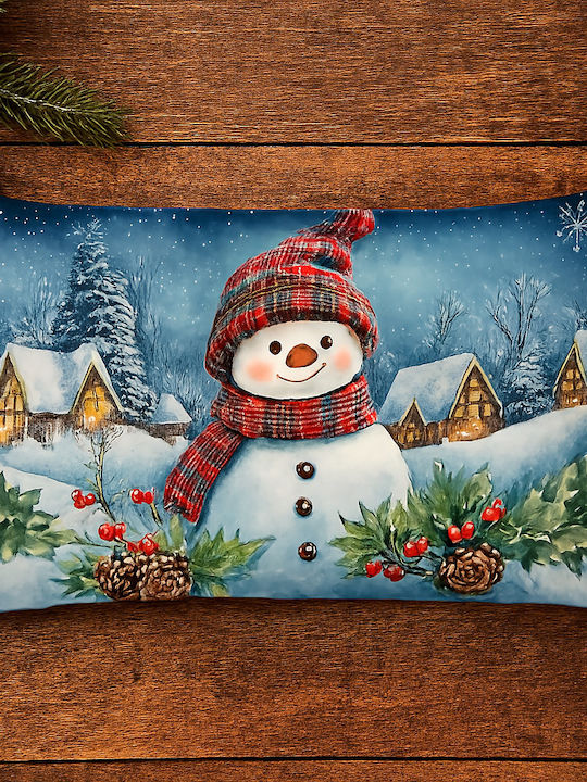 By Queen Limited Festive Edition Pillow Case Snowman Village 50x30cm
