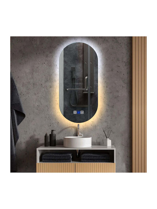 Reyze Ambient Οβάλ Καθρέπτης Μπάνιου Led Αφής 50x60cm