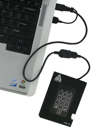 Apricorn Aegis Fortress USB 3.0 Външен HDD 1TB 2.5" Черен