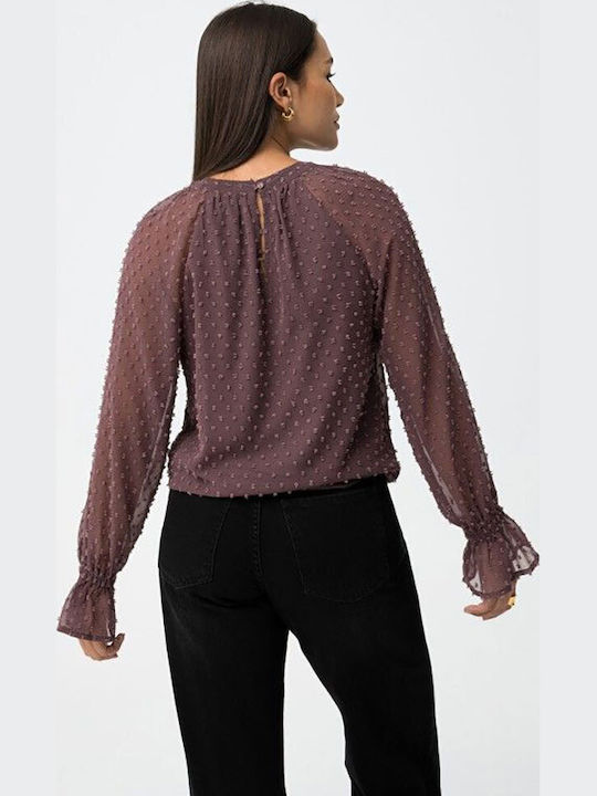 Women's Blouse Long Sleeve Purple