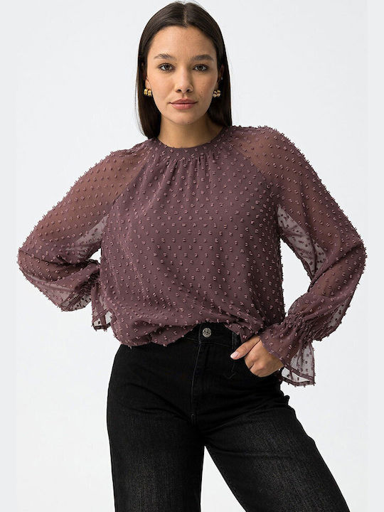Women's Blouse Long Sleeve Purple