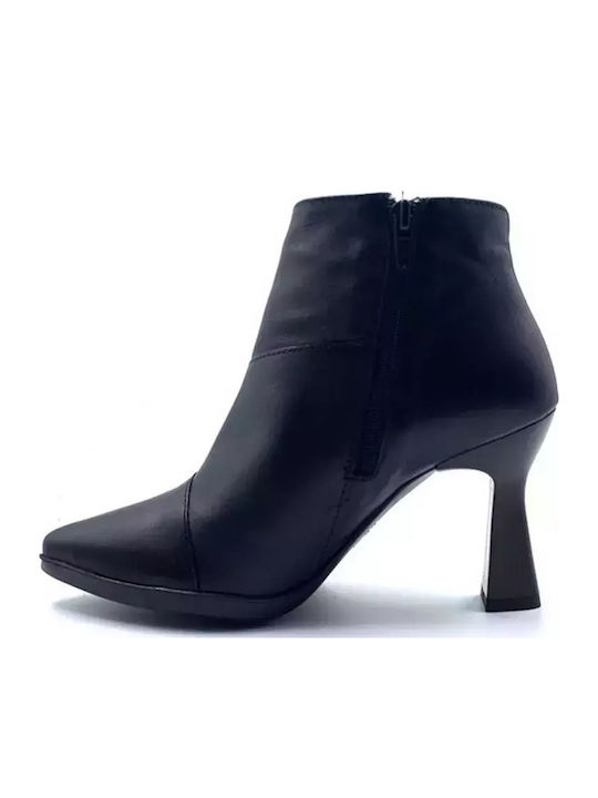 Leder Stiefeletten Damen Schwarz