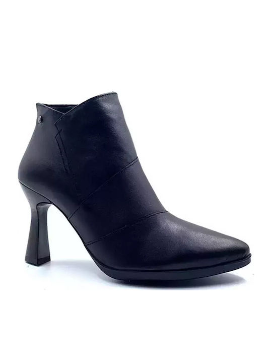 Leder Stiefeletten Damen Schwarz