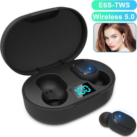 Andowl Q-E6S In-ear Bluetooth Handsfree Earphones with Sweat Resistance and Charging Case Black
