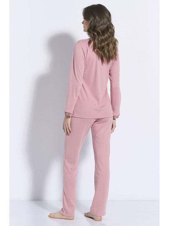Jeannette Lingerie Winter Women's Pyjama Set Pink