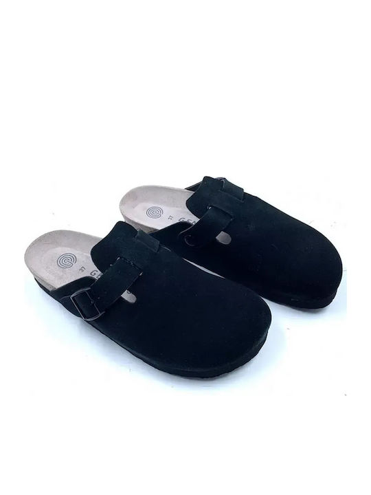 Leather Women's Flat Sandals Anatomic in Black Color