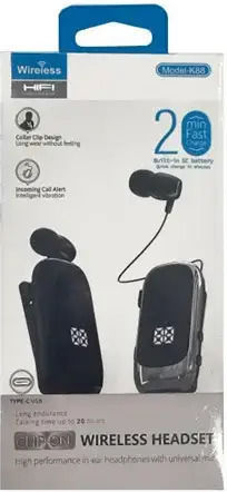 K88 In-ear Bluetooth Handsfree Ακουστικό Πέτου Silver/Black