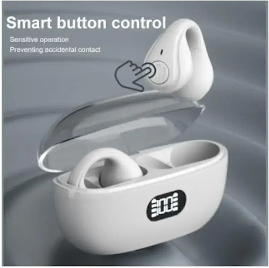Arrango AC48930 Conductie Osoasa Bluetooth Handsfree Căști cu Carcasă de Încărcare Alb