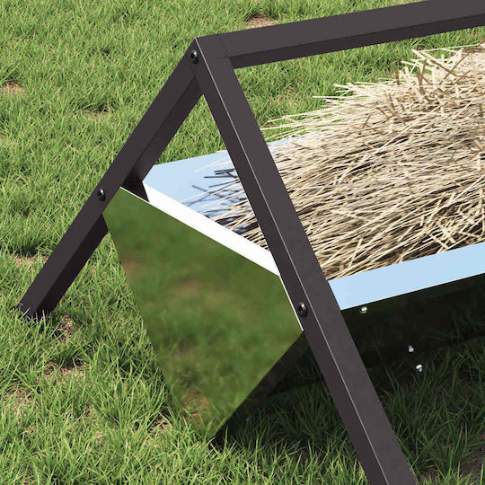 vidaXL Metallische Tierfutterautomat für Schafe mit 10kg Kapazität 111x76x38cm