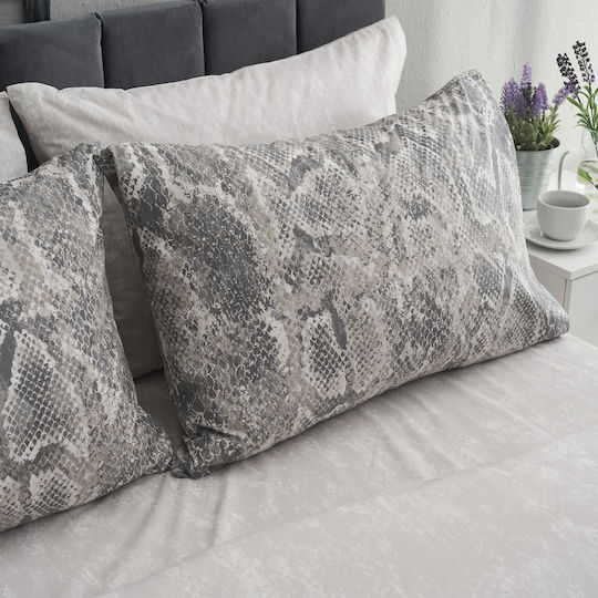 Charalambidis Textiles Sahara Σετ Σεντόνια Υπέρδιπλα 220x260εκ. Γκρι (4τμχ)
