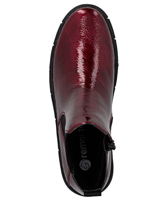 Leder Stiefeletten Damen Rot