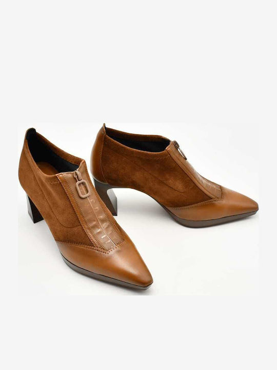 Leather Women's Ankle Boots Brown