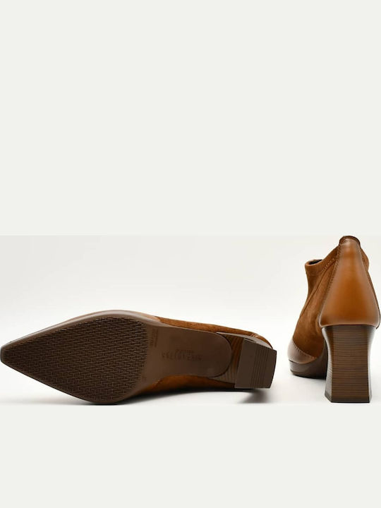 Leather Women's Ankle Boots Brown