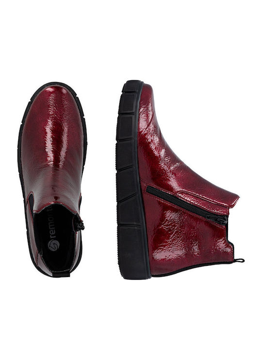 Leder Stiefeletten Damen Rot