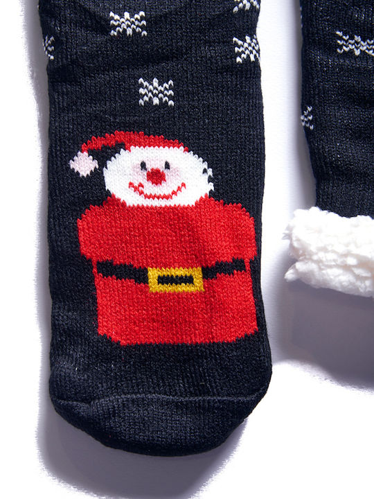Papuci De Casă Pentru Femei De Crăciun Fleece Moș Crăciun Negru