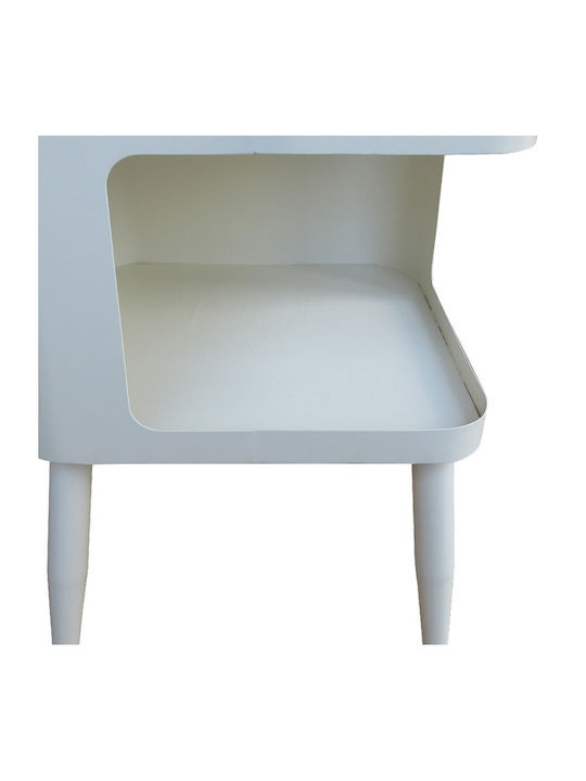 Square Side Coffee Table Cubino Metal Cream W35xL35xH50cm