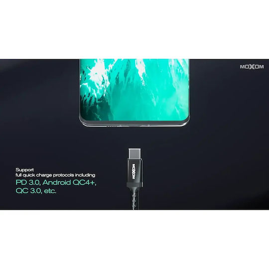 Moxom Charger Without Cable with USB-A Port and 2 USB-C Ports 65W Power Delivery / Quick Charge 4.0 Blacks (MX-HC74)
